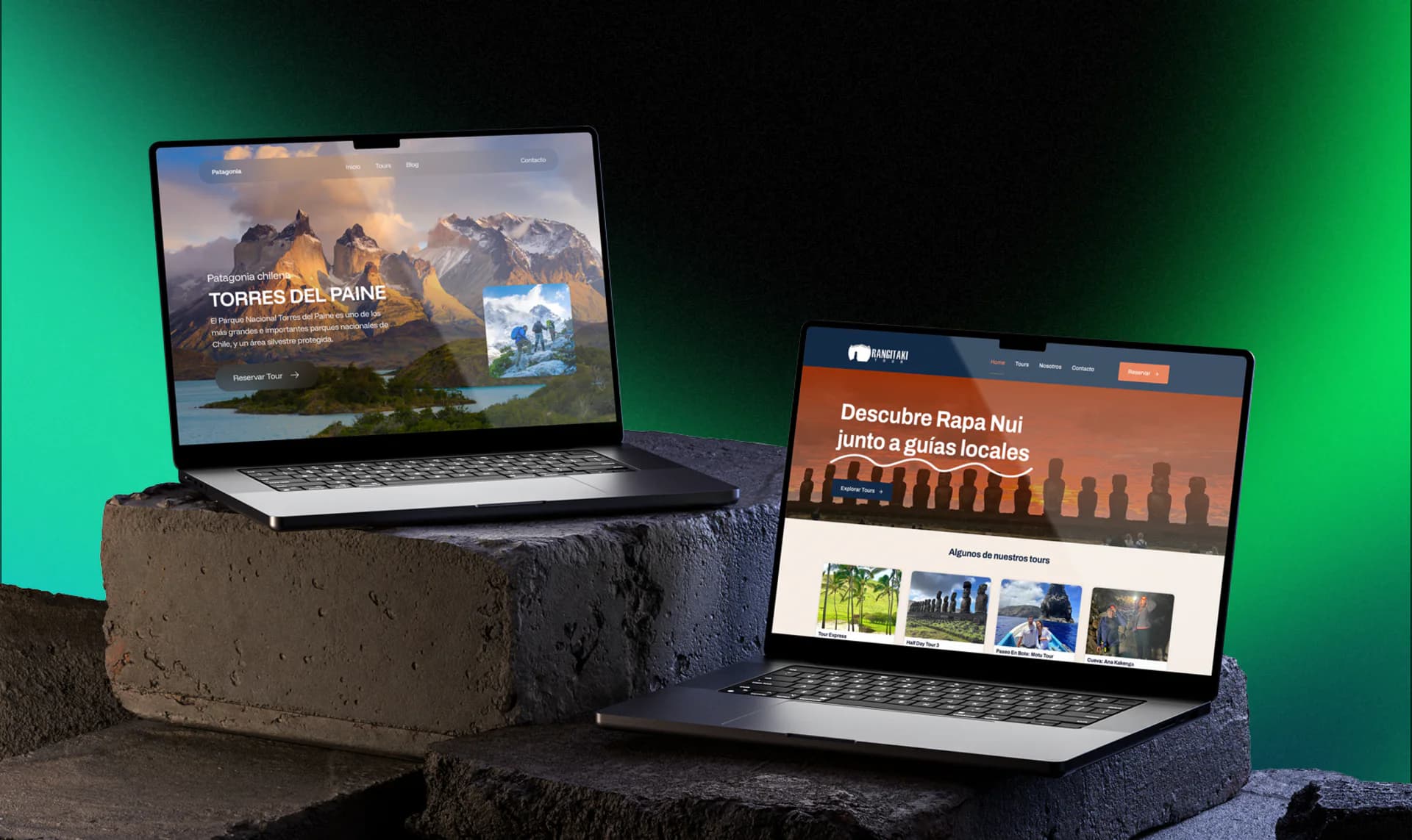 Diseño de sitios web turísticos responsivos para Patagonia y Rapa Nui en computadores portátiles